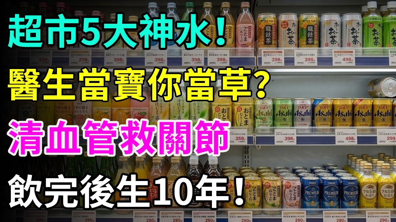 超市5大隱藏神仙水！醫生當係寶、你竟然當係草？😱每日飲杯清血管救關節通腸胃，中老年人逆齡飲出後生10年！#健康養生#超市必買#醫生推薦#抗衰老秘訣#清血管神仙水#膝頭哥痛#關節退化#越飲越靚