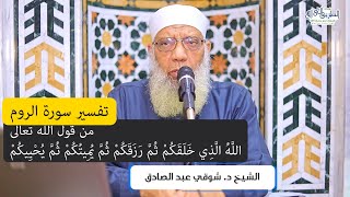 09 تفسير سورة الروم من قول الله تعالى (الله الذي خلقكم ثم رزقكم) الآيات 40-43 image