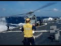 CRAZY Helicopter Landing On Ship In Rough Seas Navy Helicopter Landing In Rough Seas