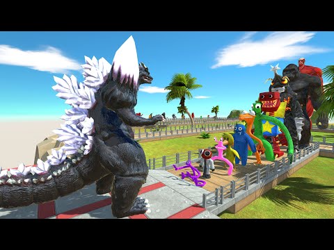 Space Godzilla vs Rainbow Friends OASIS DEATH RUN - Animal Revolt Battle Simulator