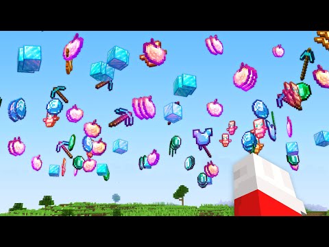 Minecraft But It Rains Random OP Items...