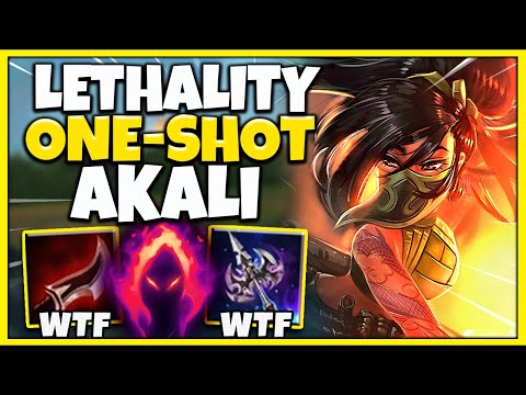 100% LETHALITY ONE-SHOT AKALI BUILD INSTANT KILLS!! CRAZIEST BURST EVER!!! - League of Legends