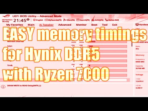 Easy memory timings for Hynix DDR5 with Ryzen 7000