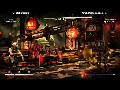 MKX Top 8 @ XBattle - cR SonicFox (Erron Black) vs YOMI Michaelangelo (Quan Chi) [720p/60fps]