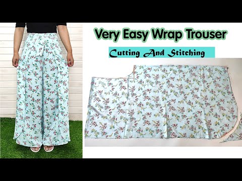 Wrap Trouser Cutting And Stitching | Very Easy | Palazzo | English Subtitles | Stitch By Stitch