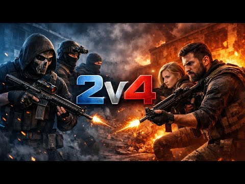 2v4 with random player 😱