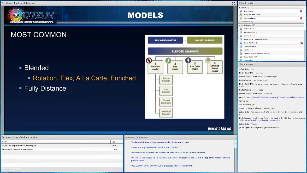 Distance Learning Implementation Models