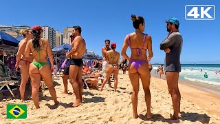 🇧🇷 4K ⁶⁰ Heat in the sands of Leblon Beach | Beach walk Rio de Janeiro.