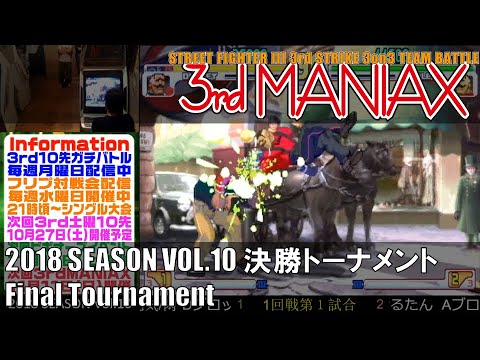 Street Fighter III 3rd Strike 「3rd MANIAX 2018 SEASON Vol.10」 決勝トーナメント Final tournament