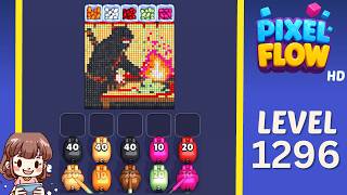 Pixel Flow Level 1296 Solution Walkthrough