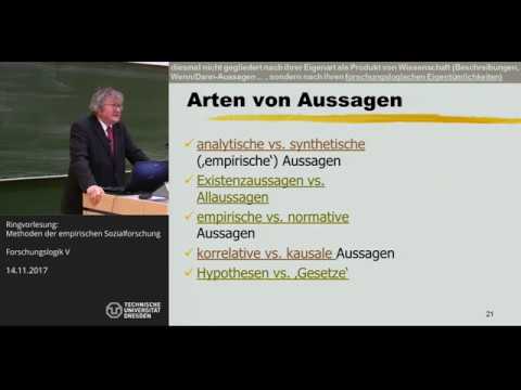 Sozialwissenschaftliche Forschungslogik - Teil 5 von 6 - Prof. Dr. Werner J. Patzelt