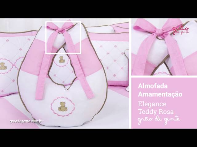 Almofada para Amamentação Elegance Teddy Rosa | Ref: 60249