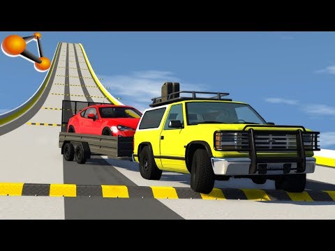 BeamNG.drive - Descent at High Speed through Speed Bumps