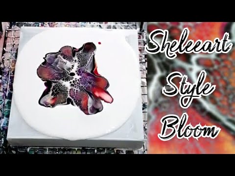 Sheleeart Style Bloom Pour | Acrylic Fluid Art |