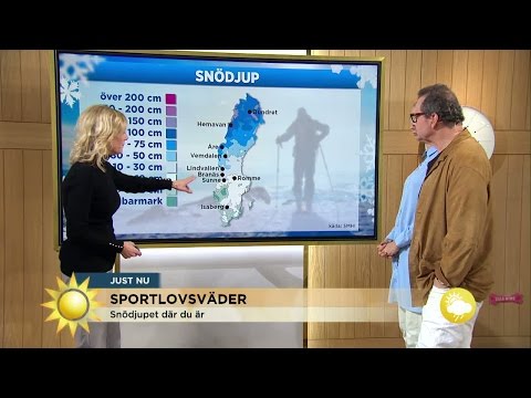 Sportlovsväder - snödjupet där du är - Nyhetsmorgon (TV4)