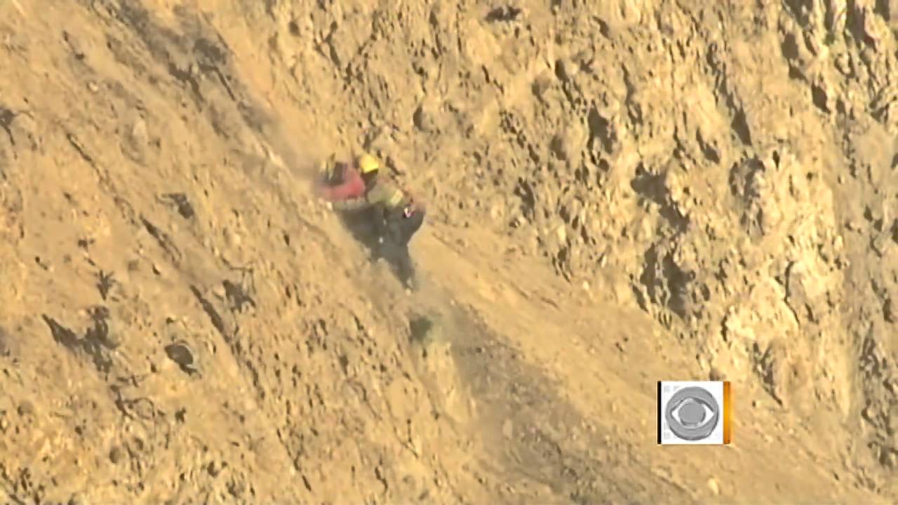 Dramatic cliff rescue caught on tape