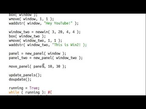 Python [curses] 10 Panels