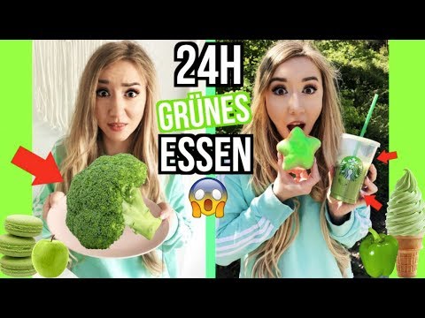 nur SHREK grünes ESSEN für 24 STUNDEN essen (FOOD Challenge) Video