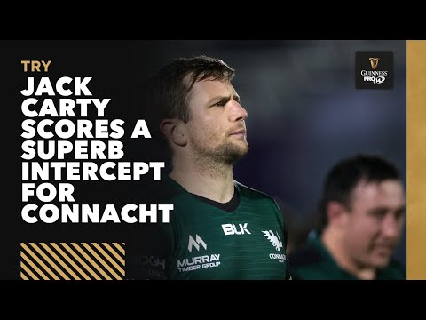 Jack Carty scores a superb intercept for Connacht