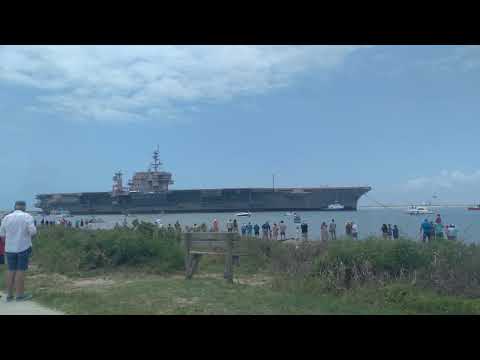 USS KITTY HAWK TOWED INTO IT'S FINAL PORT