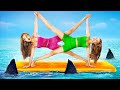 Extreme Twins Yoga Challenge on Desert Island