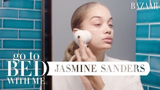 Golden Barbie Jasmine Sanders' Nighttime Skincare Routine | Go To Bed With Me | Harper's BAZAAR