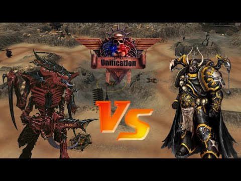 Dawn of War - Unification mod 1 v 1 Black Legion vs Tyranids (Insane Ai with Advenced Tactics)