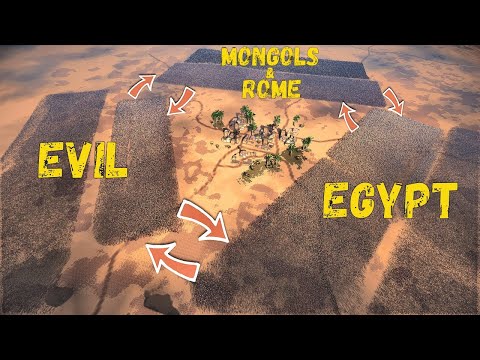 Battle of 3 Armies: Egypt - Evil - Rome & Mongols - UEBS 2
