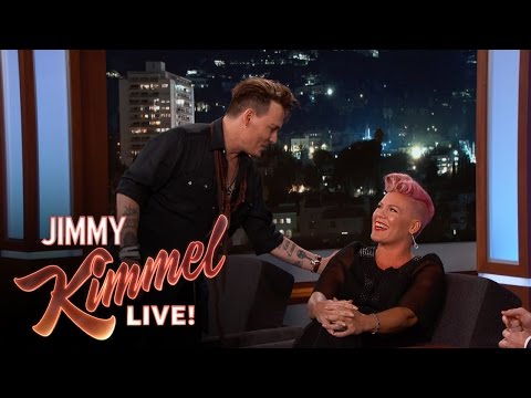 , title : 'Johnny Depp Surprises P!nk'