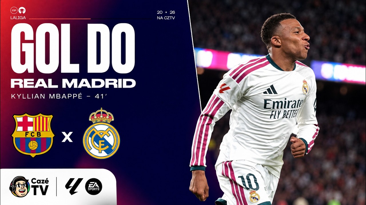 GOOOOL DO REAL MADRID! MBAPPÉ MARCA O PRIMEIRO CONTRA O BARCELONA NA LALIGA