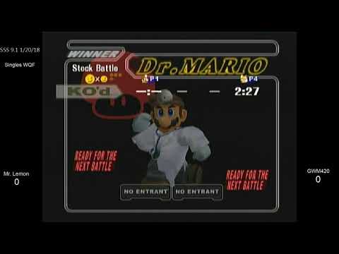 SSS 9.1 SSBM - Mr. Lemon (Dr. Mario) vs. GWM420 (Fox) - Melee WQF