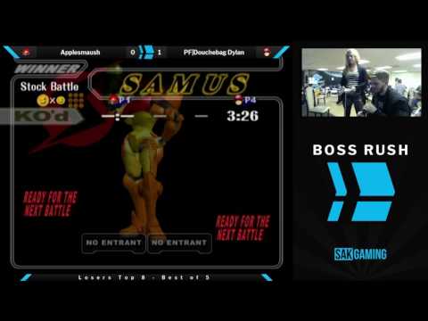 Boss Rush: Shroomed Losers Top 8 - Applesmaush (Samus) vs PF|Douchebag Dylan