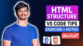 Download the video "HTML Structure, VS Code Extensions & Google Fonts Full Setup in Telugu for Beginners"