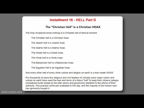 The "Christian Hell" is a Christian HOAX - L Ray Smith