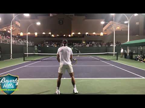 Rafael Nadal Backhand & Forehand Drills Indian Wells 2019 - Court Level View