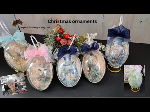 „Ovale Vintage-Weihnachtsornamente selbst gestalten | Decoupage-Tutorial“