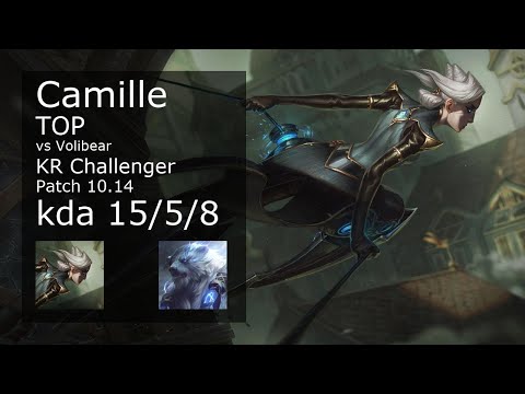 Camille Top vs Volibear - KR Challenger 15/5/8 Patch 10.14 Gameplay // [롤] 카밀 vs 볼리베어 탑