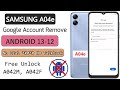 Samsung Galaxy A04e Frp Bypass Android 13 NO Code Talkback Stop Samsung A04e Google Account Bypass