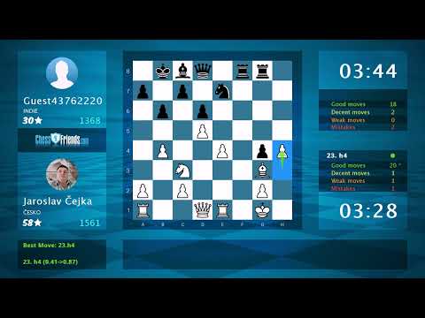 Analýza šachové hry: Jaroslav Čejka - Guest43762220, 1-0 (od ChessFriends.com)
