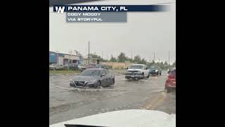 Roads wash away in Panama City as excessive rain floods Florida Panhandle