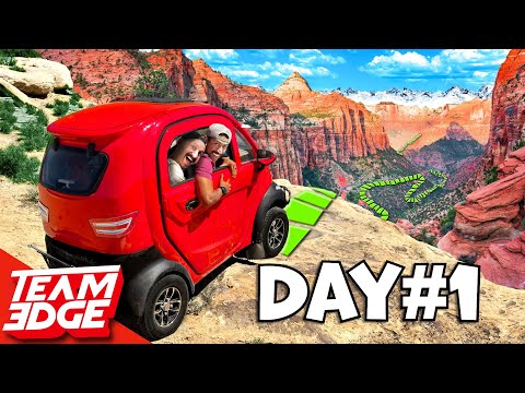 Wilderness Survival in a Tiny Car 🚗 - Day 1