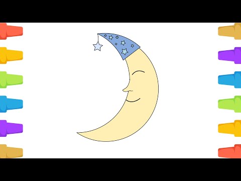 How to draw Moon | Step by step Moon drawing | Easy Moon drawing |  MOON DRAWING