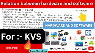 RELATION BETWEEN HARDWARE AND SOFTWARE (for- KVS )#kvs #computer