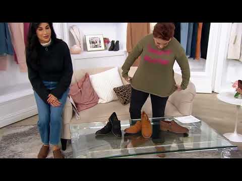 Clarks Collection Leather Side Zip Shooties - Camzin Pace on QVC