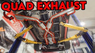 Fabricating A CRAZY QUAD EXIT Exhaust For My Supercharged Drift Truck! Sounds INSANE!