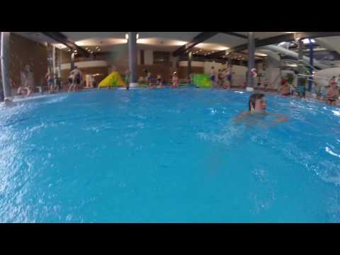 Jumping from the high diving board at Skien Fritidspark, Norway