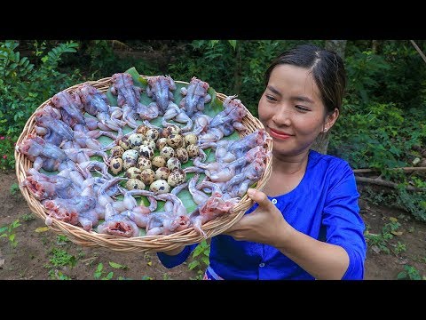 Cooking Yummy Frogs with Quail Eggs - Braised Frogs Recipe