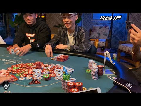 QUADS & $1000+ Pots at Tiki Bar Home Game!! | Poker Vlog #129