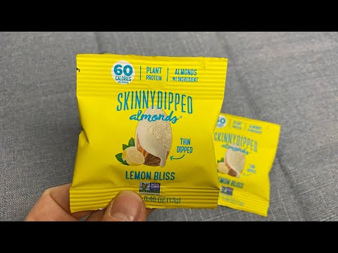 SkinnyDipped Lemon Bliss Yogurt Covered Almonds, Healthy Snack, Plant Protein, Gluten Free
