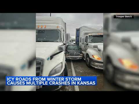Multiple crashes and slide-offs in Kansas amid major winter storm